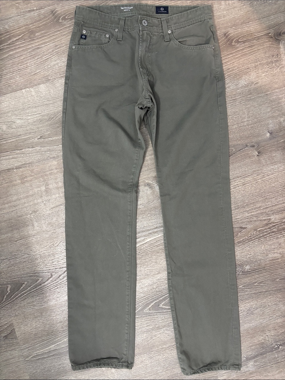 AG Adriano Goldschmied The Graduate Tailored Leg Men’s Pants Green 32R Cotton